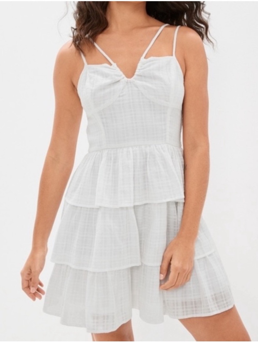 American Eagle Outfitters Womens Small White Spaghetti Strap Sundress